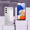 Coque pour Samsung Galaxy A14 4G/5G avec 2 Pièces Verre Trempé Protection écran，Housse Etui Transparente Silicone en TPU Souple，