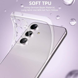 Coque pour Samsung Galaxy A14 4G/5G avec 2 Pièces Verre Trempé Protection écran，Housse Etui Transparente Silicone en TPU Souple，