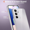 Coque pour Samsung Galaxy A14 4G/5G avec 2 Pièces Verre Trempé Protection écran，Housse Etui Transparente Silicone en TPU Souple，
