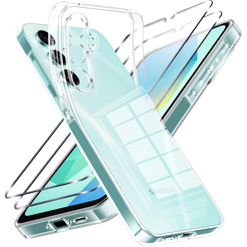 Coque pour Samsung Galaxy A16 4G/5G，Housse Etui Transparente Silicone en TPU Souple，Antichoc Anti-Rayures Bumper Coque pour Sams
