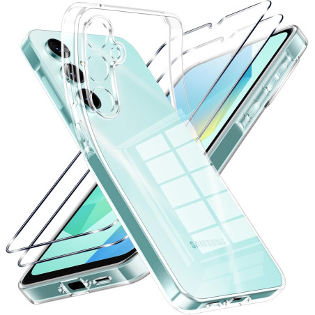 Coque pour Samsung Galaxy A16 4G/5G，Housse Etui Transparente Silicone en TPU Souple，Antichoc Anti-Rayures Bumper Coque pour Sams
