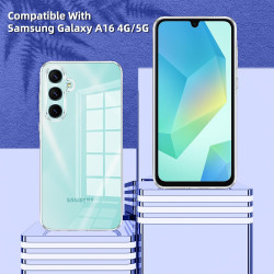 Coque pour Samsung Galaxy A16 4G/5G，Housse Etui Transparente Silicone en TPU Souple，Antichoc Anti-Rayures Bumper Coque pour Sams