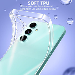 Coque pour Samsung Galaxy A16 4G/5G，Housse Etui Transparente Silicone en TPU Souple，Antichoc Anti-Rayures Bumper Coque pour Sams
