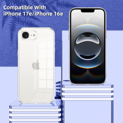 Coque pour iPhone 17e/iPhone 16e，Housse Etui Transparente Silicone en TPU Souple，Antichoc Anti-Rayures Bumper Coque pour iPhone 