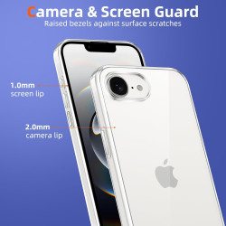Coque pour iPhone 17e/iPhone 16e，Housse Etui Transparente Silicone en TPU Souple，Antichoc Anti-Rayures Bumper Coque pour iPhone 
