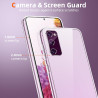Coque pour Samsung Galaxy S20 FE 4G/5G avec 2 Pièces Verre Trempé Protection écran，Housse Etui Transparente Silicone en TPU Soup