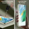 Coque pour Samsung Galaxy S21 FE 5G avec 2 Pièces Verre Trempé Protection écran，Housse Etui Transparente Silicone en TPU Souple，