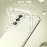 Coque pour Samsung Galaxy S21 FE 5G avec 2 Pièces Verre Trempé Protection écran，Housse Etui Transparente Silicone en TPU Souple，