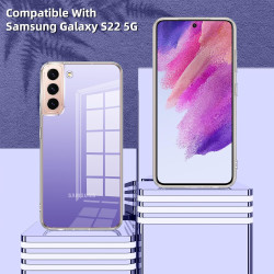 Coque pour Samsung Galaxy S22 5G avec 2 Pièces Verre Trempé Protection écran，Housse Etui Transparente Silicone en TPU Souple，Ant