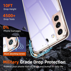 Coque pour Samsung Galaxy S22 5G avec 2 Pièces Verre Trempé Protection écran，Housse Etui Transparente Silicone en TPU Souple，Ant