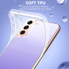 Coque pour Samsung Galaxy S22 5G avec 2 Pièces Verre Trempé Protection écran，Housse Etui Transparente Silicone en TPU Souple，Ant