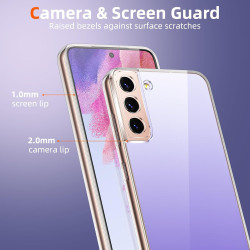 Coque pour Samsung Galaxy S22 5G avec 2 Pièces Verre Trempé Protection écran，Housse Etui Transparente Silicone en TPU Souple，Ant