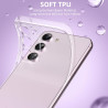 Coque pour Samsung Galaxy S23 5G avec 2 Pièces Verre Trempé Protection écran，Housse Etui Transparente Silicone en TPU Souple，Ant