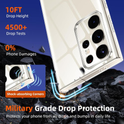 Coque pour Samsung Galaxy S23 Ultra 5G，Housse Etui Transparente Silicone en TPU Souple，Antichoc Anti-Rayures Bumper Coque pour S