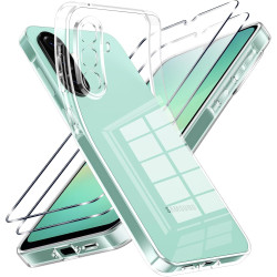 Coque pour Samsung Galaxy A26 5G avec 2 Pièces Verre Trempé Protection écran，Housse Etui Transparente Silicone en TPU Souple，Ant