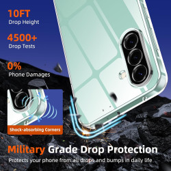 Coque pour Samsung Galaxy A26 5G avec 2 Pièces Verre Trempé Protection écran，Housse Etui Transparente Silicone en TPU Souple，Ant