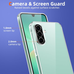 Coque pour Samsung Galaxy A26 5G avec 2 Pièces Verre Trempé Protection écran，Housse Etui Transparente Silicone en TPU Souple，Ant