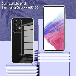 Coque pour Samsung Galaxy A53 5G avec 2 Pièces Verre Trempé Protection écran，Housse Etui Transparente Silicone en TPU Souple，Ant