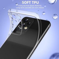 Coque pour Samsung Galaxy A53 5G avec 2 Pièces Verre Trempé Protection écran，Housse Etui Transparente Silicone en TPU Souple，Ant