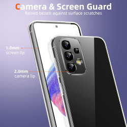 Coque pour Samsung Galaxy A53 5G avec 2 Pièces Verre Trempé Protection écran，Housse Etui Transparente Silicone en TPU Souple，Ant