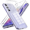 Coque pour Samsung Galaxy A54 5G avec 2 Pièces Verre Trempé Protection écran，Housse Etui Transparente Silicone en TPU Souple，Ant