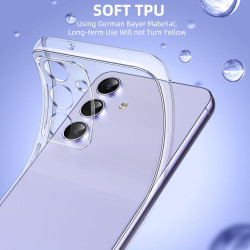 Coque pour Samsung Galaxy A54 5G avec 2 Pièces Verre Trempé Protection écran，Housse Etui Transparente Silicone en TPU Souple，Ant