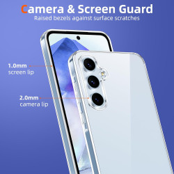 Coque pour Samsung Galaxy A55 5G，Housse Etui Transparente Silicone en TPU Souple，Antichoc Anti-Rayures Bumper Coque pour Samsung