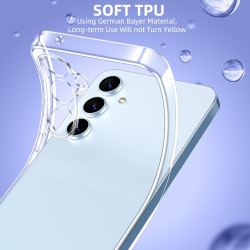 Coque pour Samsung Galaxy A55 5G，Housse Etui Transparente Silicone en TPU Souple，Antichoc Anti-Rayures Bumper Coque pour Samsung