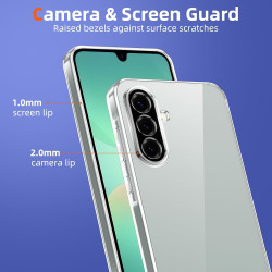 Coque pour Samsung Galaxy A56 5G avec 2 Pièces Verre Trempé Protection écran，Housse Etui Transparente Silicone en TPU Souple，Ant