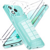 Coque pour Honor 400 Lite avec 2 Pièces Verre Trempé Protection écran，Housse Etui Transparente Silicone en TPU Souple，Antichoc A