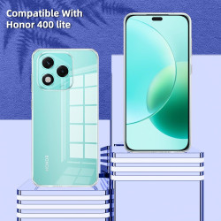 Coque pour Honor 400 Lite avec 2 Pièces Verre Trempé Protection écran，Housse Etui Transparente Silicone en TPU Souple，Antichoc A