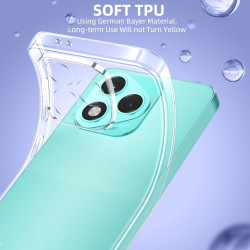 Coque pour Honor 400 Lite avec 2 Pièces Verre Trempé Protection écran，Housse Etui Transparente Silicone en TPU Souple，Antichoc A