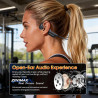 Casque conduction osseuse bleutooth 6.0, ipx7 écouteurs à conduction osseuse avec micro, écran led, 12h ecouteurs sans fil sport