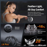 Casque conduction osseuse bleutooth 6.0, ipx7 écouteurs à conduction osseuse avec micro, écran led, 12h ecouteurs sans fil sport