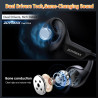 Casque conduction osseuse bleutooth 6.0, ipx7 écouteurs à conduction osseuse avec micro, écran led, 12h ecouteurs sans fil sport