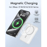 Batterie Externe Magnétique 10000mAh, 20W Charge Rapide Chargeur sans Fil Power Bank, Portable Batterie Powerbank Induction Comp