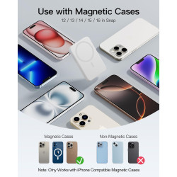 Batterie Externe Magnétique 10000mAh, 20W Charge Rapide Chargeur sans Fil Power Bank, Portable Batterie Powerbank Induction Comp