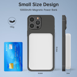 Batterie Externe Magnétique 10000mAh, 20W Charge Rapide Chargeur sans Fil Power Bank, Portable Batterie Powerbank Induction Comp