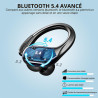 Ecouteurs bleutooth sans fil sport, 75hrs écouteurs bleutooth 5.4 avec stéréo hifi, 2026 oreillette sans fil avec 4 enc appel ré