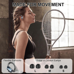 Ecouteurs bleutooth sans fil sport, 75hrs écouteurs bleutooth 5.4 avec stéréo hifi, 2026 oreillette sans fil avec 4 enc appel ré