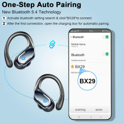 Ecouteurs bleutooth sans fil sport, 75hrs écouteurs bleutooth 5.4 avec stéréo hifi, 2026 oreillette sans fil avec 4 enc appel ré