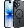Natiiozie Coque pour iPhone 17, Protection de l'objectif améliorée, Noir | Compatible avec MagSafe, Etui Translucide Mat, Magnét