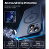 Natiiozie Coque pour iPhone 15, Protection de l'objectif, Bleu foncé | Compatible avec MagSafe, Magnétique, Etui Translucide Mat