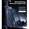 Natiiozie Coque pour iPhone 15, Protection de l'objectif, Bleu foncé | Compatible avec MagSafe, Magnétique, Etui Translucide Mat