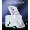 Natiiozie Coque pour iPhone 15, Protection de l'objectif, Blanc | Compatible avec MagSafe, Magnétique, Etui Translucide Mat, Ant