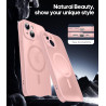 Natiiozie Coque pour iPhone 15, Protection de l'objectif, Rose | Compatible avec MagSafe, Magnétique, Etui Translucide Mat, Anti