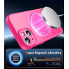 Natiiozie Coque pour iPhone 15, Protection de l'objectif, Rose Rouge | Compatible avec MagSafe, Magnétique, Etui Translucide Mat