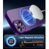 Natiiozie Coque pour iPhone 15, Protection de l'objectif, Violet foncé | Compatible avec MagSafe, Magnétique, Etui Translucide M