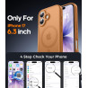 Natiiozie coque pour iphone 17, protection de l'objectif, orange | compatible avec magsafe, magnétique, etui translucide mat, an