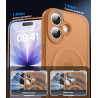 Natiiozie coque pour iphone 17, protection de l'objectif, orange | compatible avec magsafe, magnétique, etui translucide mat, an